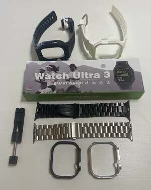 NIB Watch Ultra 3 Smartwatch Bundle with  Bands, Cases, and Link Tool